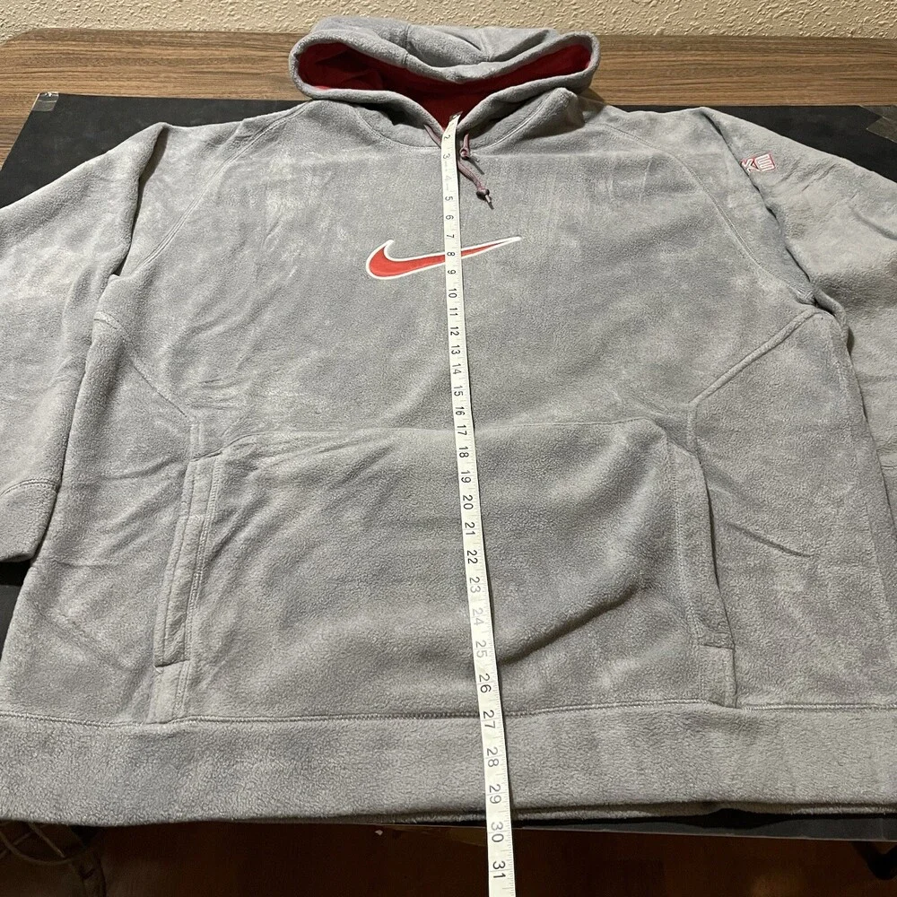 Nike Center Swoosh Hoodie Sweatshirt Velvet Vintage Velour Silver 90s ACG Hiking